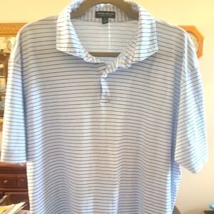 Peter Millar Blue Striped Polo Shirt